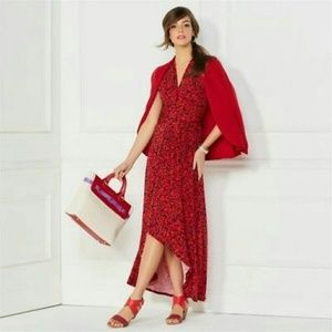Iman Global Chic Red Leopard Hi Low Dress